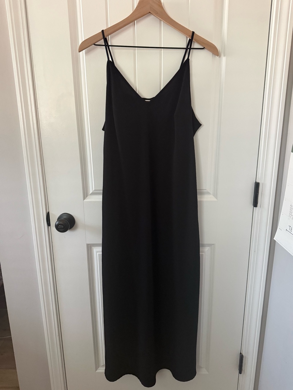 a new day Black Maxi Slip Dress with Spaghetti Straps